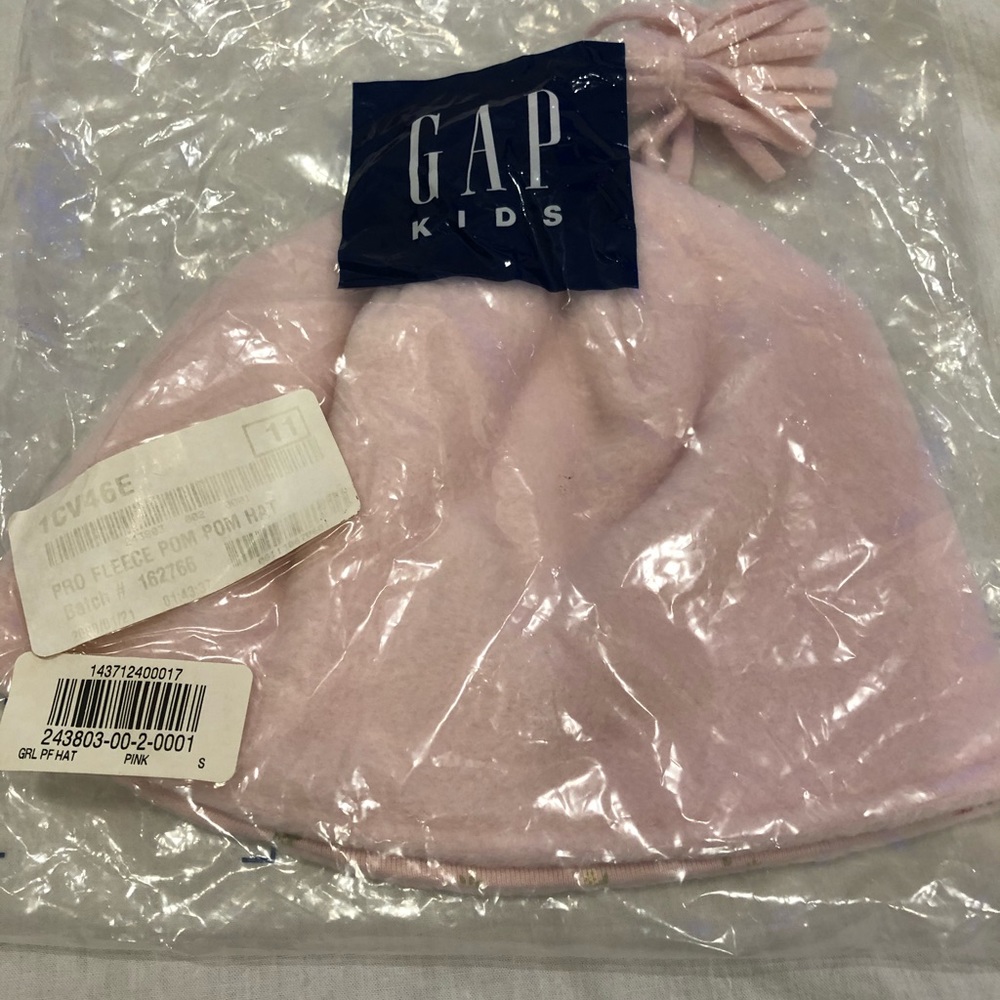 Gap Kids Girls Pink Fleece Pom Pom Hat Small